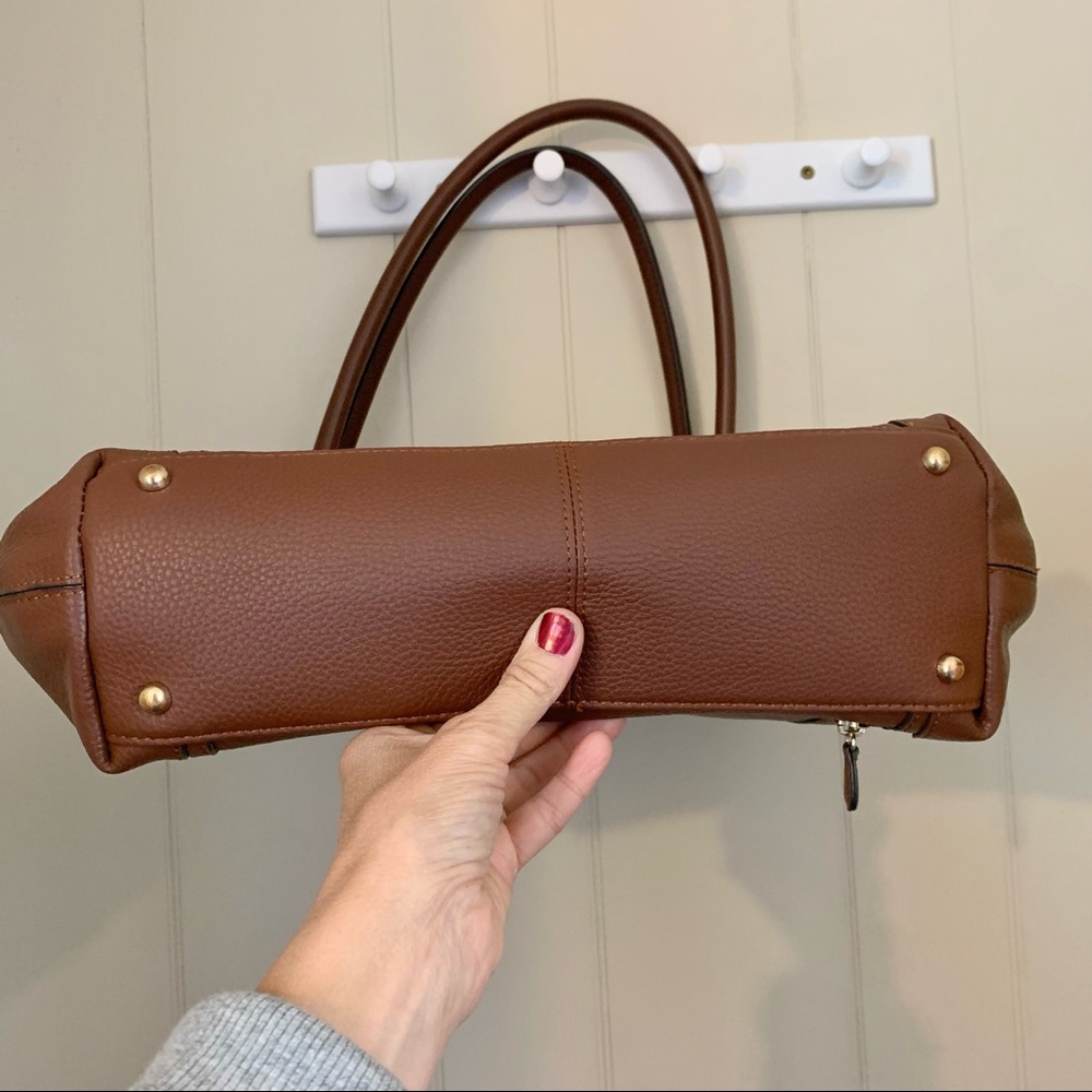 Lodis Brown Leather Tote Bag - Picture 13 of 14
